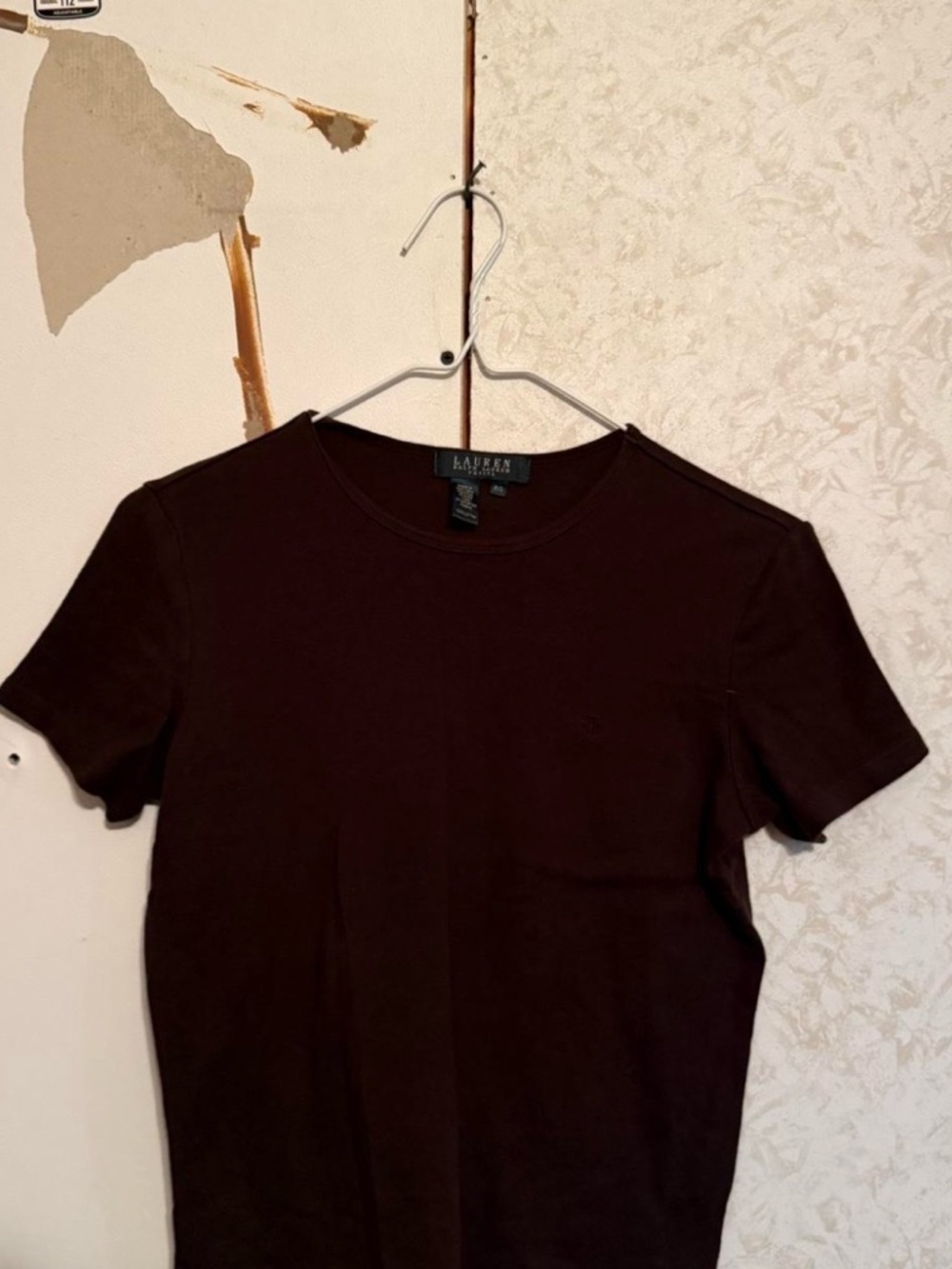 Lauren Ralph Lauren Short Sleeve Crewneck Tee in Dark Brown